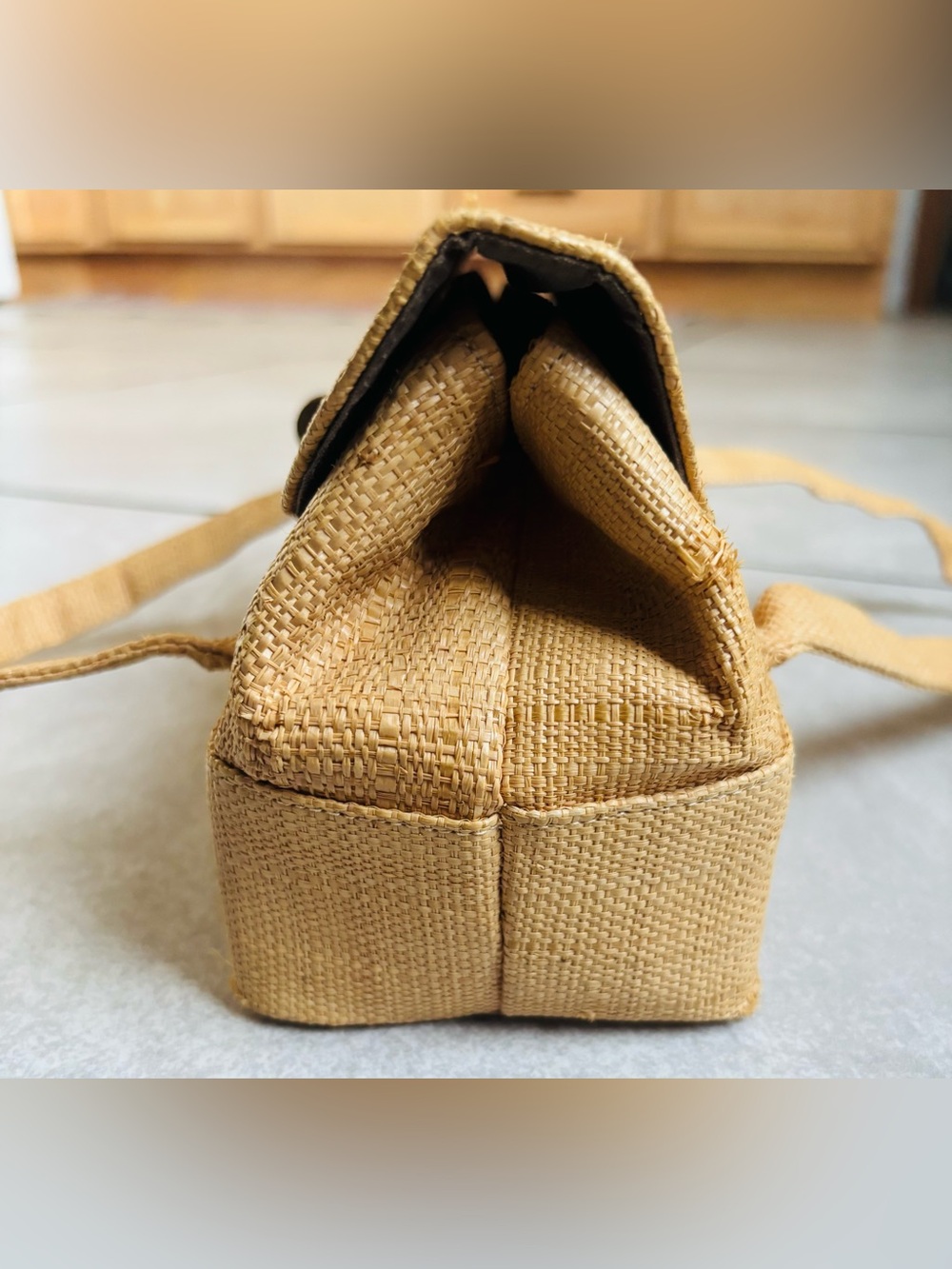 Vintage Garay Woven Raffia Top-Handle Handbag